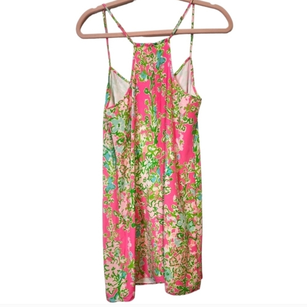 Lilly Pulitzer Flamingo Pink Southern Charm Silk Dusk Mini Dress, Size Small - Picture 2 of 7